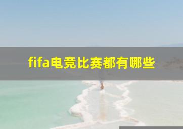 fifa电竞比赛都有哪些