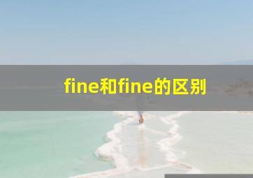 fine和fine的区别