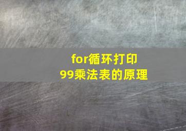 for循环打印99乘法表的原理