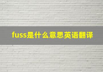 fuss是什么意思英语翻译