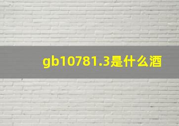 gb10781.3是什么酒