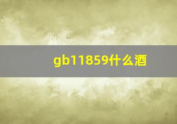 gb11859什么酒