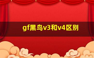 gf黑鸟v3和v4区别