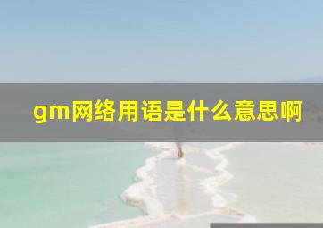 gm网络用语是什么意思啊