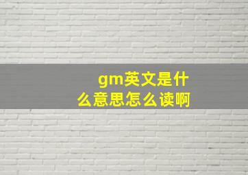 gm英文是什么意思怎么读啊