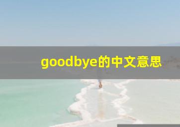 goodbye的中文意思