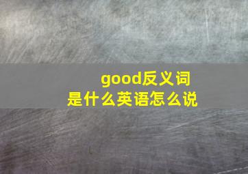 good反义词是什么英语怎么说