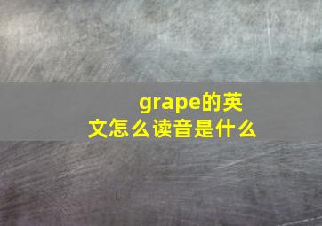 grape的英文怎么读音是什么