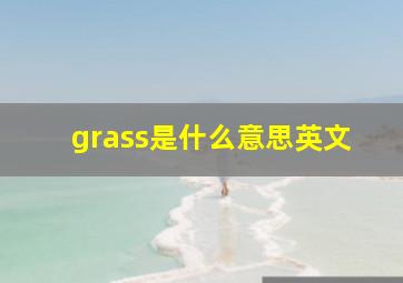 grass是什么意思英文