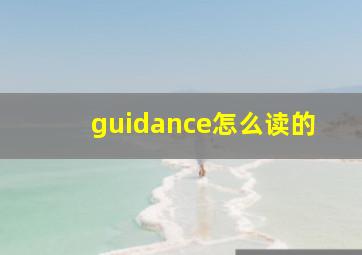 guidance怎么读的