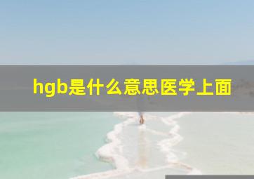 hgb是什么意思医学上面