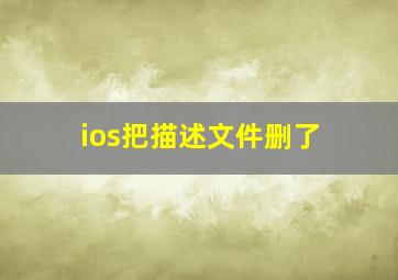 ios把描述文件删了