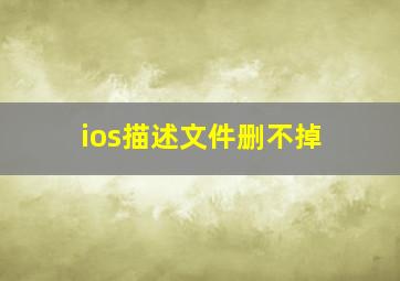 ios描述文件删不掉