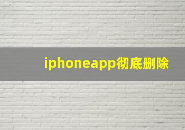 iphoneapp彻底删除