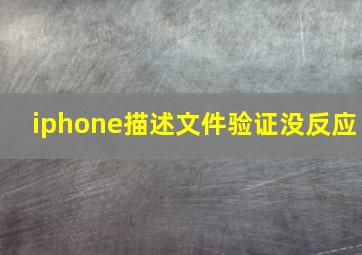 iphone描述文件验证没反应