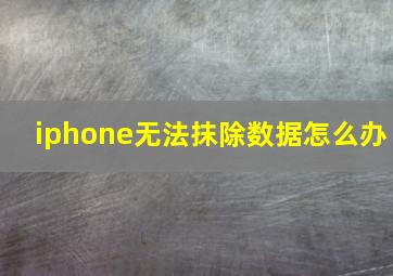 iphone无法抹除数据怎么办