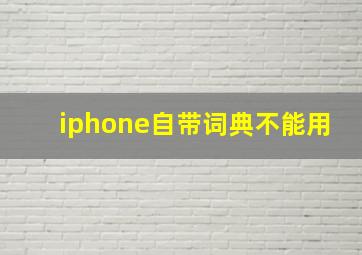 iphone自带词典不能用