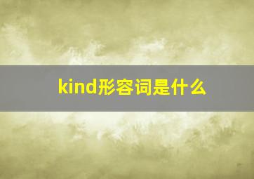 kind形容词是什么