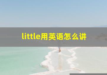 little用英语怎么讲