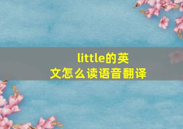 little的英文怎么读语音翻译