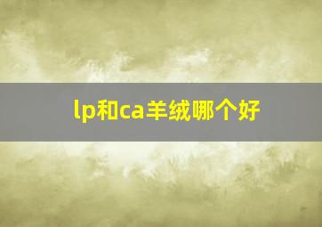 lp和ca羊绒哪个好