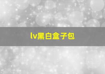 lv黑白盒子包