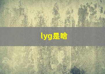 lyg是啥