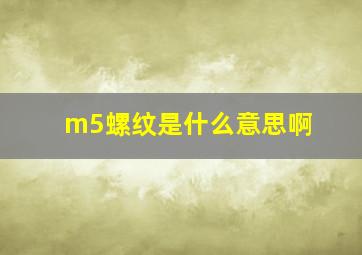 m5螺纹是什么意思啊