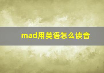 mad用英语怎么读音