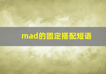 mad的固定搭配短语