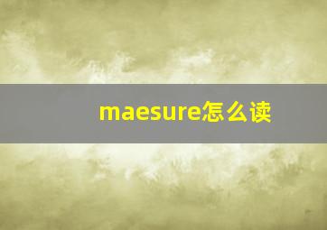 maesure怎么读