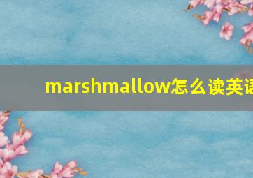 marshmallow怎么读英语