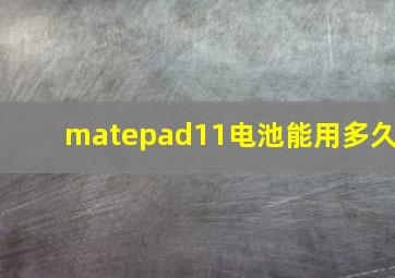 matepad11电池能用多久