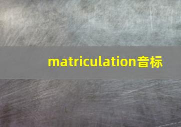 matriculation音标