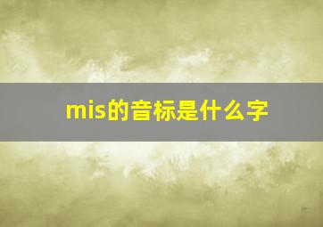 mis的音标是什么字