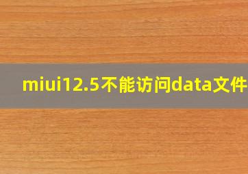 miui12.5不能访问data文件夹