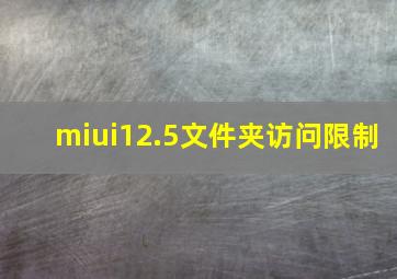 miui12.5文件夹访问限制