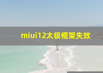 miui12太极框架失效