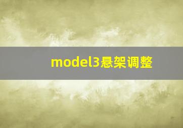 model3悬架调整