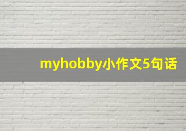 myhobby小作文5句话