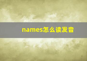 names怎么读发音