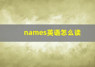 names英语怎么读