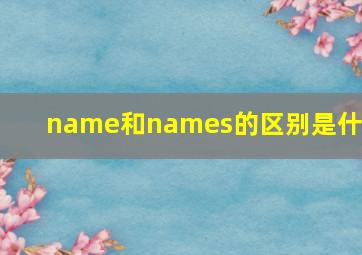 name和names的区别是什么