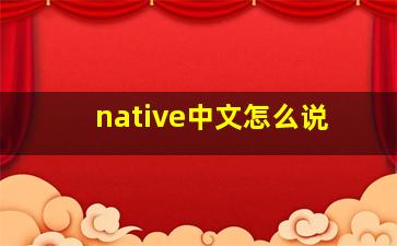 native中文怎么说