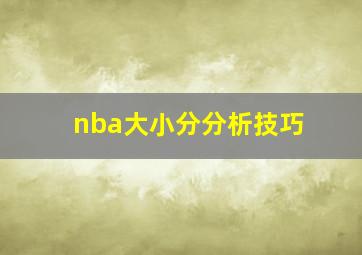 nba大小分分析技巧