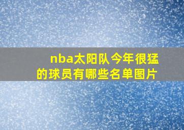 nba太阳队今年很猛的球员有哪些名单图片