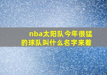 nba太阳队今年很猛的球队叫什么名字来着