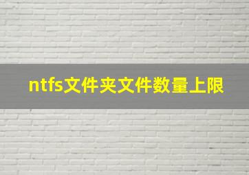 ntfs文件夹文件数量上限