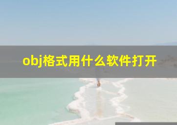 obj格式用什么软件打开