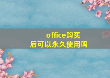 office购买后可以永久使用吗